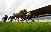 28 June 2020; Aunty Birdy, with Kevin Manning up, left, on their way to winning in a photo finish alongside Sister Rosetta, with Colin Keane up, during the Barronstown Stud Irish EBF Fillies Maiden race during day three of the Dubai Duty Free Irish Derby Festival at The Curragh Racecourse in Kildare. Horse Racing continues behind closed doors following strict protocols having been suspended from March 25 due to the Irish Government's efforts to contain the spread of the Coronavirus (COVID-19) pandemic. Photo by David Fitzgerald/Sportsfile
