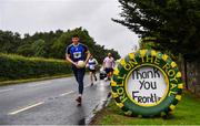 28 June 2020; A member of Skryne GAA Club during the Solo For Livie Challenge in Ballymagarvey, Meath. The fundraising event is in support of 9 month old Livie Mulhern, from Balrath in Meath. Livie has been diagnosed with a rare and serious genetic neuromuscular condition called spinal muscular atrophy (SMA) type 1. SMA is caused by a gene deletion which results in deterioration of Livie’s nerve cells connecting her brain and spinal cord to her body’s muscles. The money raised from the event will be put towards a once-off gene therapy called Zolgensma, which is currently only available in the USA. It is the worlds most expensive treatment at a cost of $2,100,000. Photo by Ramsey Cardy/Sportsfile