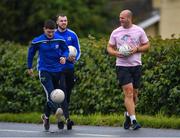 28 June 2020; Rory O'Connor of Rory Stories with members of Skryne GAA Club during the Solo For Livie Challenge in Ballymagarvey, Meath. The fundraising event is in support of 9 month old Livie Mulhern, from Balrath in Meath. Livie has been diagnosed with a rare and serious genetic neuromuscular condition called spinal muscular atrophy (SMA) type 1. SMA is caused by a gene deletion which results in deterioration of Livie’s nerve cells connecting her brain and spinal cord to her body’s muscles. The money raised from the event will be put towards a once-off gene therapy called Zolgensma, which is currently only available in the USA. It is the worlds most expensive treatment at a cost of $2,100,000. Photo by Ramsey Cardy/Sportsfile