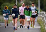 28 June 2020; Meath ladies football captain Máire O’Shaughnessy and Meath football manager Andy McEntee during the Solo For Livie Challenge in Ashbourne, Meath. The fundraising event is in support of 9 month old Livie Mulhern, from Balrath in Meath. Livie has been diagnosed with a rare and serious genetic neuromuscular condition called spinal muscular atrophy (SMA) type 1. SMA is caused by a gene deletion which results in deterioration of Livie’s nerve cells connecting her brain and spinal cord to her body’s muscles. The money raised from the event will be put towards a once-off gene therapy called Zolgensma, which is currently only available in the USA. It is the worlds most expensive treatment at a cost of $2,100,000. Photo by Ramsey Cardy/Sportsfile