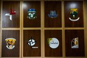 26 June 2020; County crests are seen in the Leinster GAA Council offices on Mountmellick Road in Portlaoise, Laois. Photo by Brendan Moran/Sportsfile