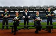 29 June 2020; Pitch Perfect! Tour Guides at the GAA Museum and Tours at Croke Park celebrate their reopening, pictured from left, Cian Nolan, Magda Constantanescu, Paul Cashin, GAA Museum Front of House Manager and former Carlow Football Captain, Siobhan Doyle and Eoin O'Connor. The inspiring Stadium Tour, thrilling Skyline Tour and treasured GAA Museum are now open to the public.  With the GAA All-Ireland Senior Championships postponed until October, this is your only chance to visit Croke Park this summer, making them this season’s hottest tickets!  For more see www.crokepark.ie/tours. Photo by Ramsey Cardy/Sportsfile