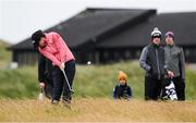 29 June 2020; Leona Maguire plays from the rough back onto the first fairway during the Flogas Irish Scratch Series at the Seapoint Golf Club in Termonfeckin, Louth. Photo by Matt Browne/Sportsfile