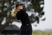 29 June 2020; Olivia Mehaffey watches her tee shot from the first during the Flogas Irish Scratch Series at the Seapoint Golf Club in Termonfeckin, Louth. Photo by Matt Browne/Sportsfile