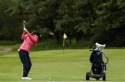 29 June 2020; Leona Maguire plays her second shot from the 3rd fairway during the Flogas Irish Scratch Series at the Seapoint Golf Club in Termonfeckin, Louth. Photo by Matt Browne/Sportsfile