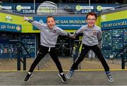 29 June 2020; Twins Thomas and Daniel Gribbin, aged 7, from Castledawson in Derry, celebrate the reopening of the GAA Museum and Tours at Croke Park. The inspiring Stadium Tour, thrilling Skyline Tour and treasured GAA Museum are now open to the public. With the GAA All-Ireland Senior Championships postponed until October, this is your only chance to visit Croke Park this summer, making them this season’s hottest tickets! For more see www.crokepark.ie/tours Photo by Sam Barnes/Sportsfile