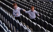 29 June 2020; Twins Thomas, right, and Daniel Gribbin, aged 7 from Castledawson in Derry celebrate the reopening of the GAA Museum and Tours at Croke Park. The inspiring Stadium Tour, thrilling Skyline Tour and treasured GAA Museum are now open to the public. With the GAA All-Ireland Senior Championships postponed until October, this is your only chance to visit Croke Park this summer, making them this season’s hottest tickets! For more see www.crokepark.ie/tours Photo by Sam Barnes/Sportsfile