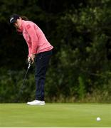 29 June 2020; Leona Maguire watches her putt on the 3rd green during the Flogas Irish Scratch Series at the Seapoint Golf Club in Termonfeckin, Louth. Photo by Matt Browne/Sportsfile