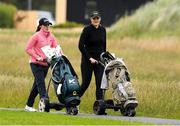 29 June 2020; Leona Maguire and Olivia Mehaffey on the 2nd fairway during the Flogas Irish Scratch Series at the Seapoint Golf Club in Termonfeckin, Louth. Photo by Matt Browne/Sportsfile