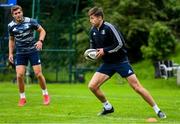 29 June 2020; Ross Byrne, right, and Jordan Larmour during Leinster rugby squad training at UCD in Dublin. Rugby teams have been approved for return of restricted training under IRFU and the Irish Government’s Roadmap for Reopening of Society and Business following strict protocols allowing it to return in a phased manner, having been suspended since March due to the Irish Government's efforts to contain the spread of the Coronavirus (COVID-19) pandemic. Photo by Marcus Ó Buachalla for Leinster Rugby via Sportsfile