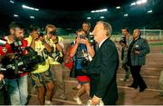 30 June 1990; An Taoiseach Charlie Haughey, T.D, after the FIFA World Cup 1990 Quarter-Final match between Italy and Republic of Ireland at the Stadio Olimpico in Rome, Italy. Photo by Ray McManus/Sportsfile