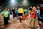 30 June 1990; Packie Bonner of Republic of Ireland leaves the pitch after during the FIFA World Cup 1990 Quarter-Final match between Italy and Republic of Ireland at the Stadio Olimpico in Rome, Italy. Photo by Ray McManus/Sportsfile