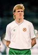 30 June 1990; Steve Staunton of Republic of Ireland prior to the FIFA World Cup 1990 Quarter-Final match between Italy and Republic of Ireland at the Stadio Olimpico in Rome, Italy. Photo by Ray McManus/Sportsfile