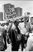 25 June 1990; Republic of Ireland supporters queue for match tickets prior to the FIFA World Cup 1990 Round of 16 match between Republic of Ireland and Romania at the Stadio Luigi Ferraris in Genoa, Italy. Photo by Ray McManus/Sportsfile