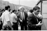 25 June 1990; Match ticket officials prior to the FIFA World Cup 1990 Round of 16 match between Republic of Ireland and Romania at the Stadio Luigi Ferraris in Genoa, Italy. Photo by Ray McManus/Sportsfile