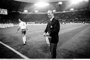 30 June 1990; Republic of ‏Ireland manager Jack Charlton and captain Mick McCarthy, left, prior to the FIFA World Cup 1990 Quarter-Final between Italy and Republic of Ireland at the Stadio Olimpico in Rome, Italy. Photo by Ray McManus/Sportsfile