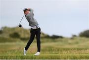 29 June 2020; Dylan Keating watches his tee shot from the 13th during the Flogas Irish Scratch Series at the Seapoint Golf Club in Termonfeckin, Louth. Photo by Matt Browne/Sportsfile