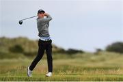 29 June 2020; Dylan Keating watches his tee shot from the 13th during the Flogas Irish Scratch Series at the Seapoint Golf Club in Termonfeckin, Louth. Photo by Matt Browne/Sportsfile