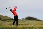 29 June 2020; Hugh O'Hare watches his tee shot from the 13th during the Flogas Irish Scratch Series at the Seapoint Golf Club in Termonfeckin, Louth. Photo by Matt Browne/Sportsfile