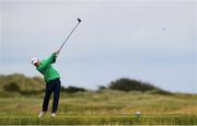 29 June 2020; Sam Murphy watches his tee shot from the 13th during the Flogas Irish Scratch Series at the Seapoint Golf Club in Termonfeckin, Louth. Photo by Matt Browne/Sportsfile