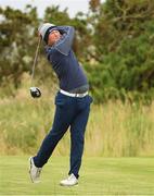 29 June 2020; Declan Hughes watches his drive from the 14th during the Flogas Irish Scratch Series at the Seapoint Golf Club in Termonfeckin, Louth. Photo by Matt Browne/Sportsfile