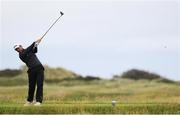 29 June 2020; Eoin O'Brien watches his tee shot from the 13th during the Flogas Irish Scratch Series at the Seapoint Golf Club in Termonfeckin, Louth. Photo by Matt Browne/Sportsfile