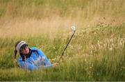 29 June 2020; Tara Laverty plays from a bunker onto the 13th green during the Flogas Irish Scratch Series at the Seapoint Golf Club in Termonfeckin, Louth. Photo by Matt Browne/Sportsfile