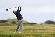 29 June 2020; Cian Geraghty watches his tee shot from the 13th during the Flogas Irish Scratch Series at the Seapoint Golf Club in Termonfeckin, Louth. Photo by Matt Browne/Sportsfile