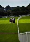 2 July 2020; A view of the field during the Bellewstown Handicap (DIV II) at Bellewstown Racecourse in Collierstown, Meath. Horse Racing continues behind closed doors following strict protocols having been suspended from March 25 due to the Irish Government's efforts to contain the spread of the Coronavirus (COVID-19) pandemic. Photo by Seb Daly/Sportsfile