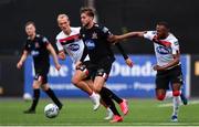 3 July 2020; Will Patching, centre, in action against Greg Sloggett, left, and Lido Lotefa during a Dundalk training match at Oriel Park in Dundalk, Louth. Photo by Ben McShane/Sportsfile