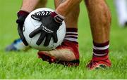 5 July 2020; A players picks up a ball legally during the Senior Football Club Challenge match between Listry and Dromid Pearses at Listry GAA club in Listry, Kerry. GAA training and challenge matches continue to take place ahead of the official GAA restart of competitive matches from Friday 17 July in an effort to contain the spread of the coronavirus Covid-19 pandemic. Photo by Brendan Moran/Sportsfile