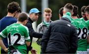 5 July 2020; Listry manager Marc O Sé speaks to his players prior to the Senior Football Club Challenge match between Listry and Dromid Pearses at Listry GAA club in Listry, Kerry. GAA training and challenge matches continue to take place ahead of the official GAA restart of competitive matches from Friday 17 July in an effort to contain the spread of the coronavirus Covid-19 pandemic. Photo by Brendan Moran/Sportsfile