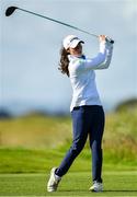 6 July 2020; Leona Maguire watches her tee shot on the first during the Flogas Irish Scratch Series at the Seapoint Golf Club in Termonfeckin, Louth. Photo by Seb Daly/Sportsfile