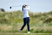 6 July 2020; Leona Maguire watches her tee shot on the 10th during the Flogas Irish Scratch Series at the Seapoint Golf Club in Termonfeckin, Louth. Photo by Seb Daly/Sportsfile