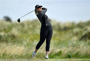 6 July 2020; Olivia Mehaffey watches her tee shot on the 10th during the Flogas Irish Scratch Series at the Seapoint Golf Club in Termonfeckin, Louth. Photo by Seb Daly/Sportsfile