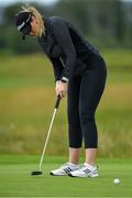 6 July 2020; Olivia Mehaffey watches her putt on the 11th green during the Flogas Irish Scratch Series at the Seapoint Golf Club in Termonfeckin, Louth. Photo by Seb Daly/Sportsfile