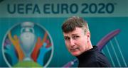 8 July 2020; Republic of Ireland manager Stephen Kenny during a press conference at FAI Headquarters in Abbotstown, Dublin. Photo by Stephen McCarthy/Sportsfile