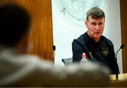 8 July 2020; Republic of Ireland manager Stephen Kenny during a press conference at FAI Headquarters in Abbotstown, Dublin. Photo by Stephen McCarthy/Sportsfile