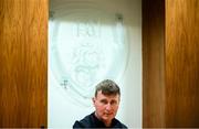 8 July 2020; Republic of Ireland manager Stephen Kenny during a press conference at FAI Headquarters in Abbotstown, Dublin. Photo by Stephen McCarthy/Sportsfile