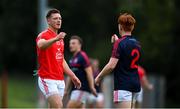 9 July 2020; Paul Flynn of Fingallians, left, and Ciaran Kyne of Clontarf after the Senior Football Club Challenge match between Fingallians and Clontarf at Lawless Memorial Park in Swords, Dublin. Photo by Stephen McCarthy/Sportsfile