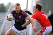 9 July 2020; Andy Foley of Clontarf and Daniel Lynch of Fingallians during the Senior Football Club Challenge match between Fingallians and Clontarf at Lawless Memorial Park in Swords, Dublin. Photo by Stephen McCarthy/Sportsfile