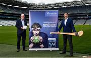 10 July 2020; Uachtarán Chumann Lúthchleas Gael John Horan and Irish Life CEO Declan Bulger in attendance during the launch of the MyLife GAA Healthy Clubs Steps Challenge at Croke Park in Dublin. Photo by David Fitzgerald/Sportsfile