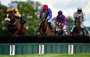 10 July 2020; Mindsmadeup, left, with Keith Donoghue up, jumps the last alongside eventual second place Kilkishen, centre, with Bryan Cooper up, and third place Our Boy Boru, right, with Eoin Walsh up, on their way to winning the Follow Kilbeggan On Twitter Handicap Hurdle at Kilbeggan Racecourse in Kilbeggan, Westmeath. Photo by Seb Daly/Sportsfile