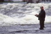 6 June 1993; Republic of Ireland manager Jack Charlton during a fishing trip to Galway. Photo by Ray McManus / Sportsfile