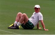 2 July 1994. Jack Charlton takes a break during a squad training session at the Orange Bowl in Florida, USA. Photo by David Maher/Sportsfile
