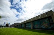 11 July 2020; Flags are flown at half-mast outside the FAI Headquarters in Abbotstown, Dublin, as a mark of respect to the passing of former Republic of Ireland manager Jack Charlton, who lead the Republic of Ireland team to their first major finals at UEFA Euro 1988, and subsequently the FIFA World Cup 1990, in Italy, and the FIFA World Cup 1994, in USA. Photo by Stephen McCarthy/Sportsfile