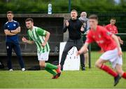 12 July 2020; Shelbourne coaches Damien Duff and Luke Byrne, left, during the U17 Club Friendly match between Shelbourne and Bray Wanderers at AUL Complex in Clonsaugh, Dublin. Photo by Stephen McCarthy/Sportsfile