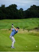 13 July 2020; Eric Byrne hits his tee shot on the 7th hole during the Flogas Irish Scratch Series at The K Club in Straffan, Kildare. Photo by Ramsey Cardy/Sportsfile