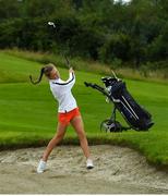 13 July 2020; Emma Fleming plays from the bunker on the 6th hole during the Flogas Irish Scratch Series at The K Club in Straffan, Kildare. Photo by Ramsey Cardy/Sportsfile