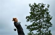 13 July 2020; Anna Dawson watches her tee shot on the 6th hole during the Flogas Irish Scratch Series at The K Club in Straffan, Kildare. Photo by Ramsey Cardy/Sportsfile